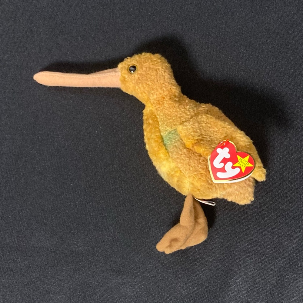 Vintage 1998 Beak The Kiwi Bird Ty Beanie Baby Plush